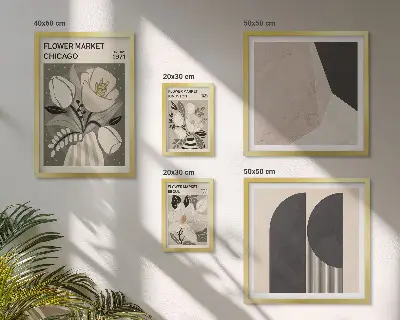 Set di quadri incorniciati con composizioni floreali eleganti
