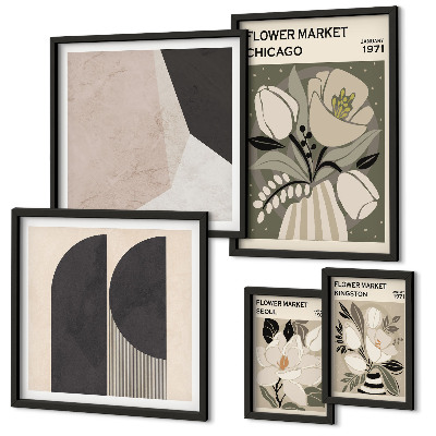 Set di quadri incorniciati Composizioni floreali eleganti