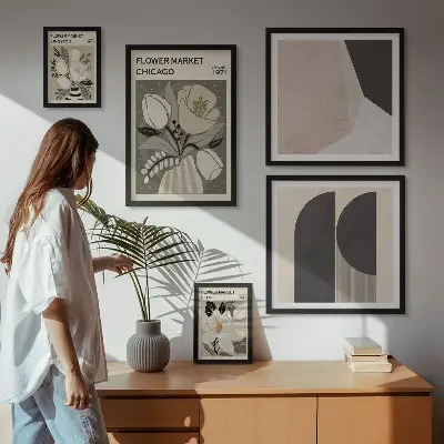 Set di quadri incorniciati con composizioni floreali eleganti