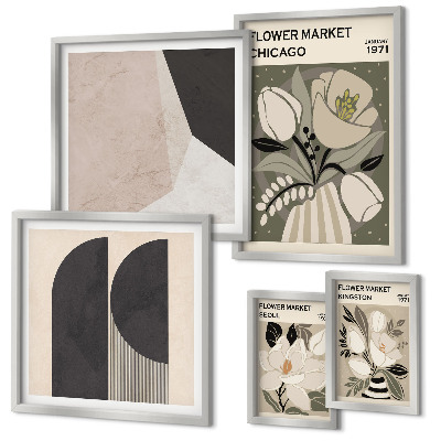 Set di quadri incorniciati Composizioni floreali eleganti