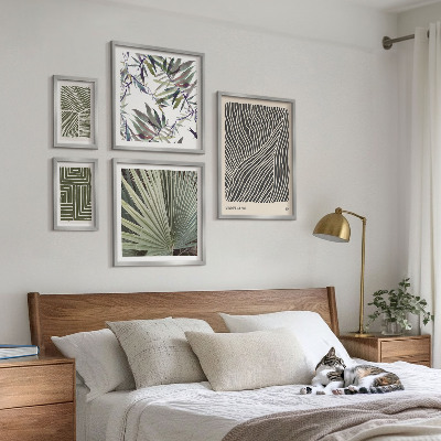 Set di 5 quadri Composizioni vegetali minimaliste
