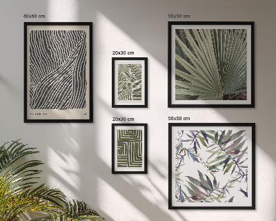 Set di 5 quadri Composizioni vegetali minimaliste