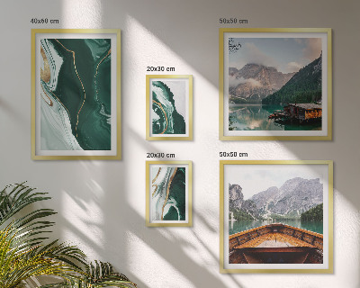 Set di 5 quadri Paesaggi verdi, acqua, montagne