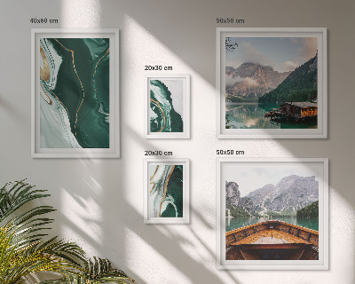 Set di 5 quadri Paesaggi verdi, acqua, montagne