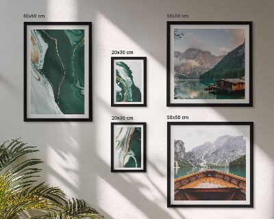 Set di 5 quadri Paesaggi verdi, acqua, montagne