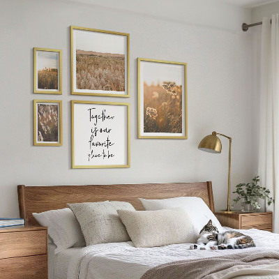 Set di 5 quadri paesaggi naturali fiori detti