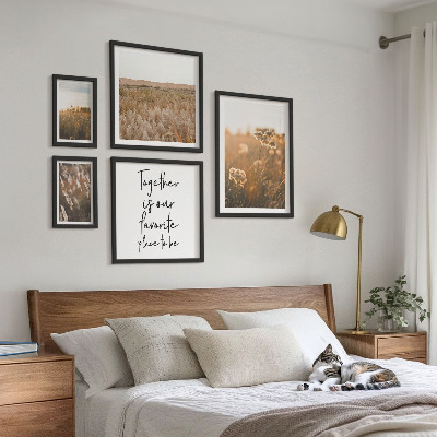 Set di 5 quadri paesaggi naturali fiori detti
