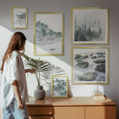 Polittico con cornice Paesaggi tranquilli con acqua