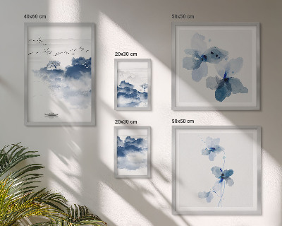 Set di 5 quadri Paesaggi fiori acqua pace