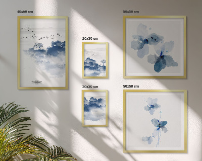 Set di 5 quadri Paesaggi fiori acqua pace