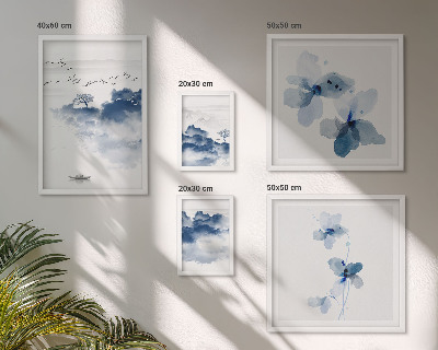 Set di 5 quadri Paesaggi fiori acqua pace