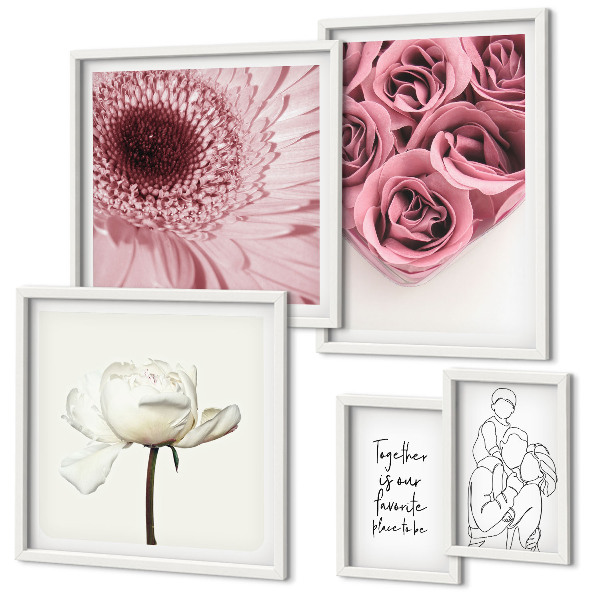 Polittico con cornice Ispirazioni floreali in stile boho