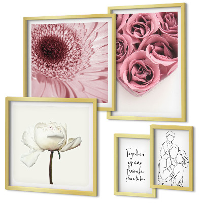Polittico con cornice Ispirazioni floreali in stile boho