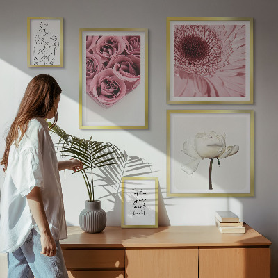 Polittico con cornice Ispirazioni floreali in stile boho