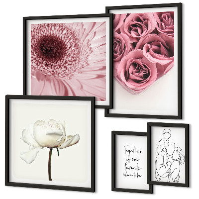 Polittico con cornice Ispirazioni floreali in stile boho