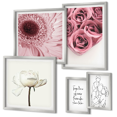 Polittico con cornice Ispirazioni floreali in stile boho