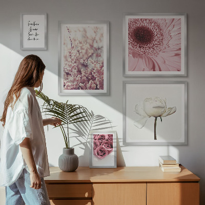 Set di 5 quadri Accenti floreali romantici