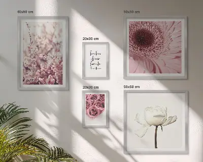 Set di 5 quadri con motivi floreali romantici