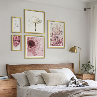 Set di 5 quadri Accenti floreali romantici