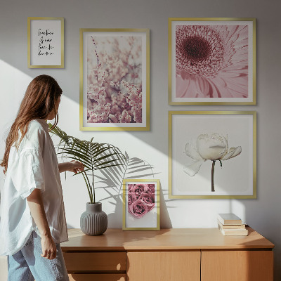 Set di 5 quadri Accenti floreali romantici