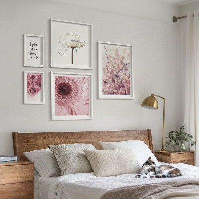 Set di 5 quadri Accenti floreali romantici