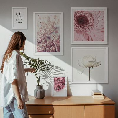 Set di 5 quadri Accenti floreali romantici