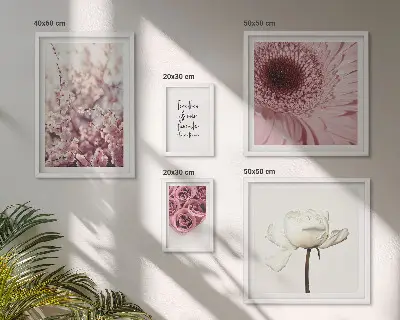 Set di 5 quadri con motivi floreali romantici