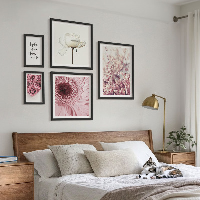Set di 5 quadri Accenti floreali romantici
