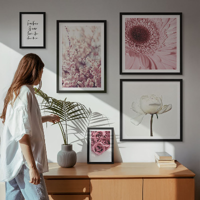 Set di 5 quadri Accenti floreali romantici