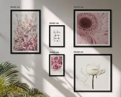 Set di 5 quadri con motivi floreali romantici