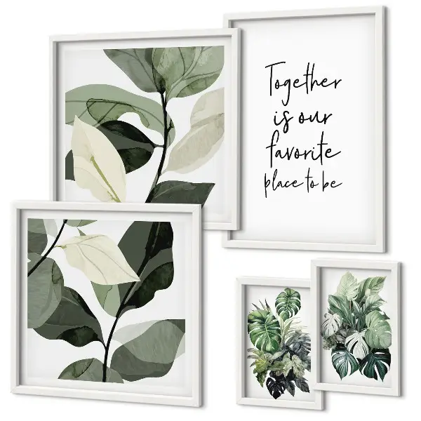 Set di quadri incorniciati ispirazioni moderne a tema vegetale