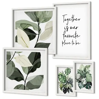 Set di quadri incorniciati ispirazioni moderne a tema vegetale