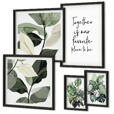 Set di quadri incorniciati ispirazioni moderne a tema vegetale