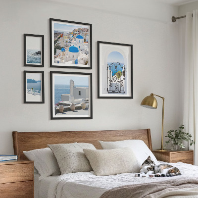 Set di 5 quadri vedute della Grecia mediterranea