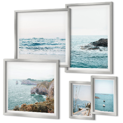 Set di quadri incorniciati Tranquilli panorami marini, spiagge, scogliere