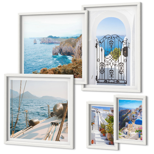 Set di quadri incorniciati Paesaggi della Grecia, architettura marittima