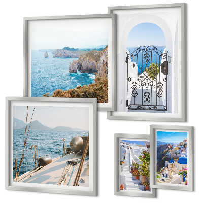Set di quadri incorniciati Paesaggi della Grecia, architettura marittima
