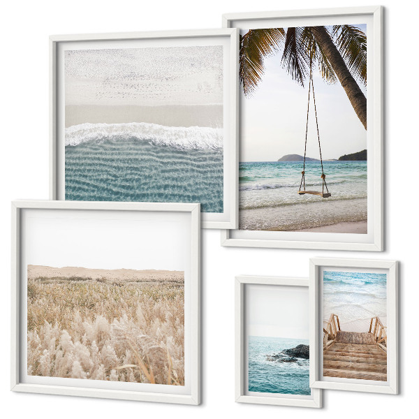 Set di 5 quadri Rilassanti viste sul mare