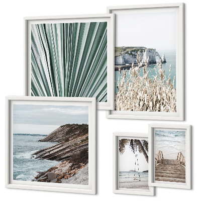 Set di quadri incorniciati spiagge tropicali sul mare