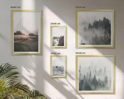Set di quadri incorniciati con panorami naturali di montagna e mare