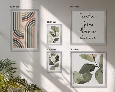 Set di 5 quadri Eleganti accenti floreali geometrici