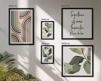 Set di 5 quadri con eleganti motivi floreali geometrici