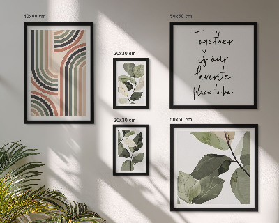 Set di 5 quadri Eleganti accenti floreali geometrici