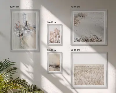 Polittico con cornice decorazioni eleganti in stile minimalismo naturalistico