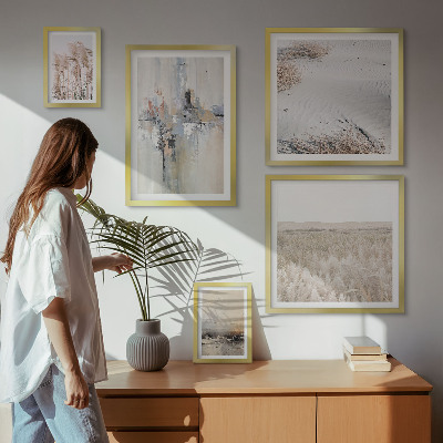 Polittico con cornice decorazioni eleganti minimalismo naturalistico