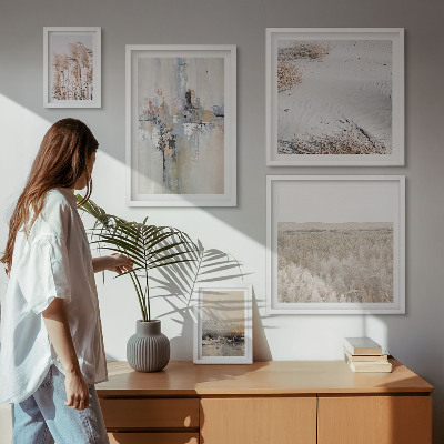 Polittico con cornice decorazioni eleganti minimalismo naturalistico
