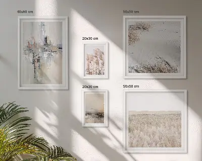 Polittico con cornice decorazioni eleganti in stile minimalismo naturalistico