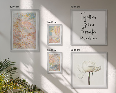 Set di 5 quadri Fiori astratti con slogan