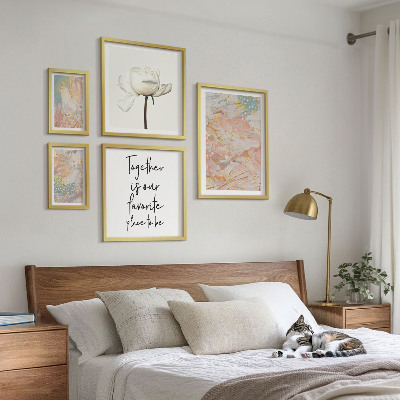 Set di 5 quadri Fiori astratti con slogan