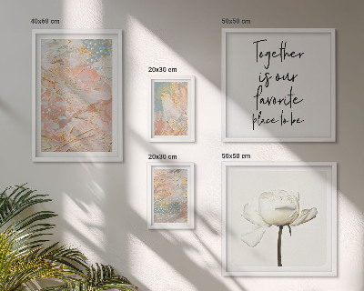 Set di 5 quadri Fiori astratti con slogan
